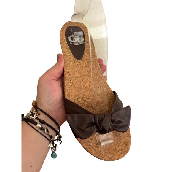 Gianni Bini Bow Slip-On Cork Sandals Womens Size 9.5M - Picture 10 of 10